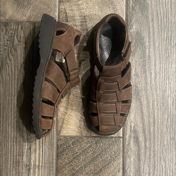 Bass Brown Leather fisherman Sandals main image 5